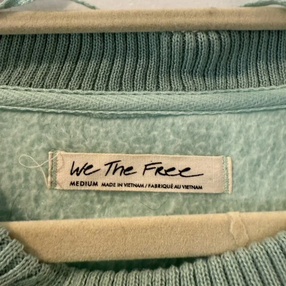 We The Free Camden Fleece Light Green Women's Crew Neck Sweater - Picture 2 of 5